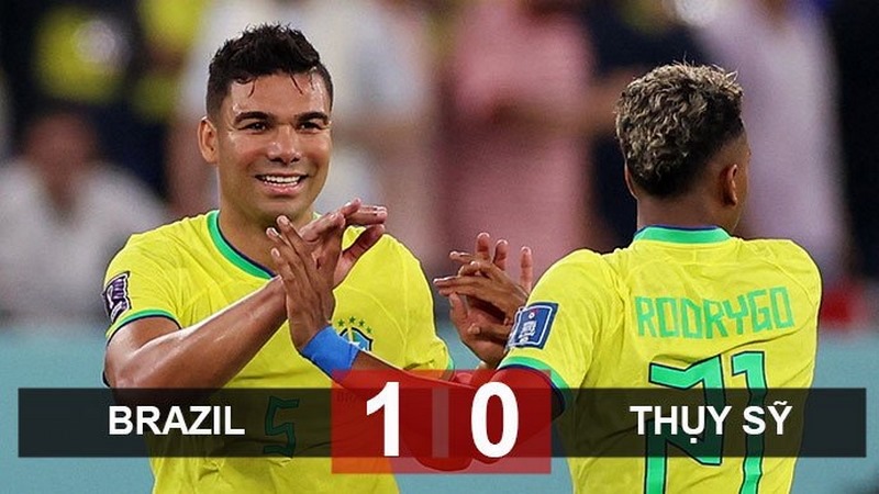 Brazil có bàn thắng đầy kịch tính trước Thụy Sĩ