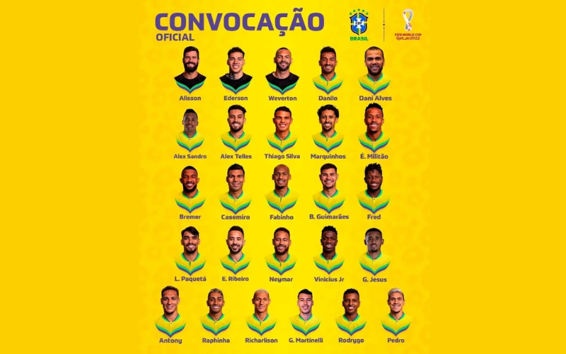 Brazil công bố đội hình chính thức tham dự World Cup 2022 - đáng tiếc không có sự góp mặt của tiền đạo Firmino