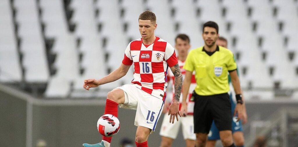 Hình ảnh của Kristijan Jakic trong lúc thi đấu dưới áo của Croatia