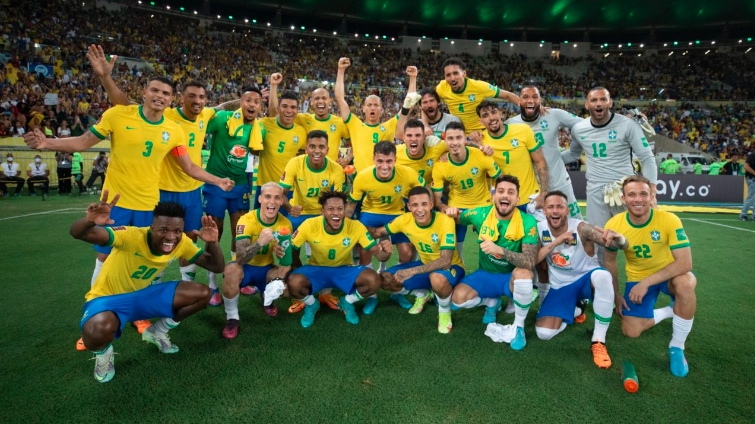 Tuyển thủ Brazil tập luyện để chinh phục World Cup 2022