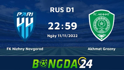 Nizhny Novgorod vs Akhmat Grozny 22h59 11/11/2022