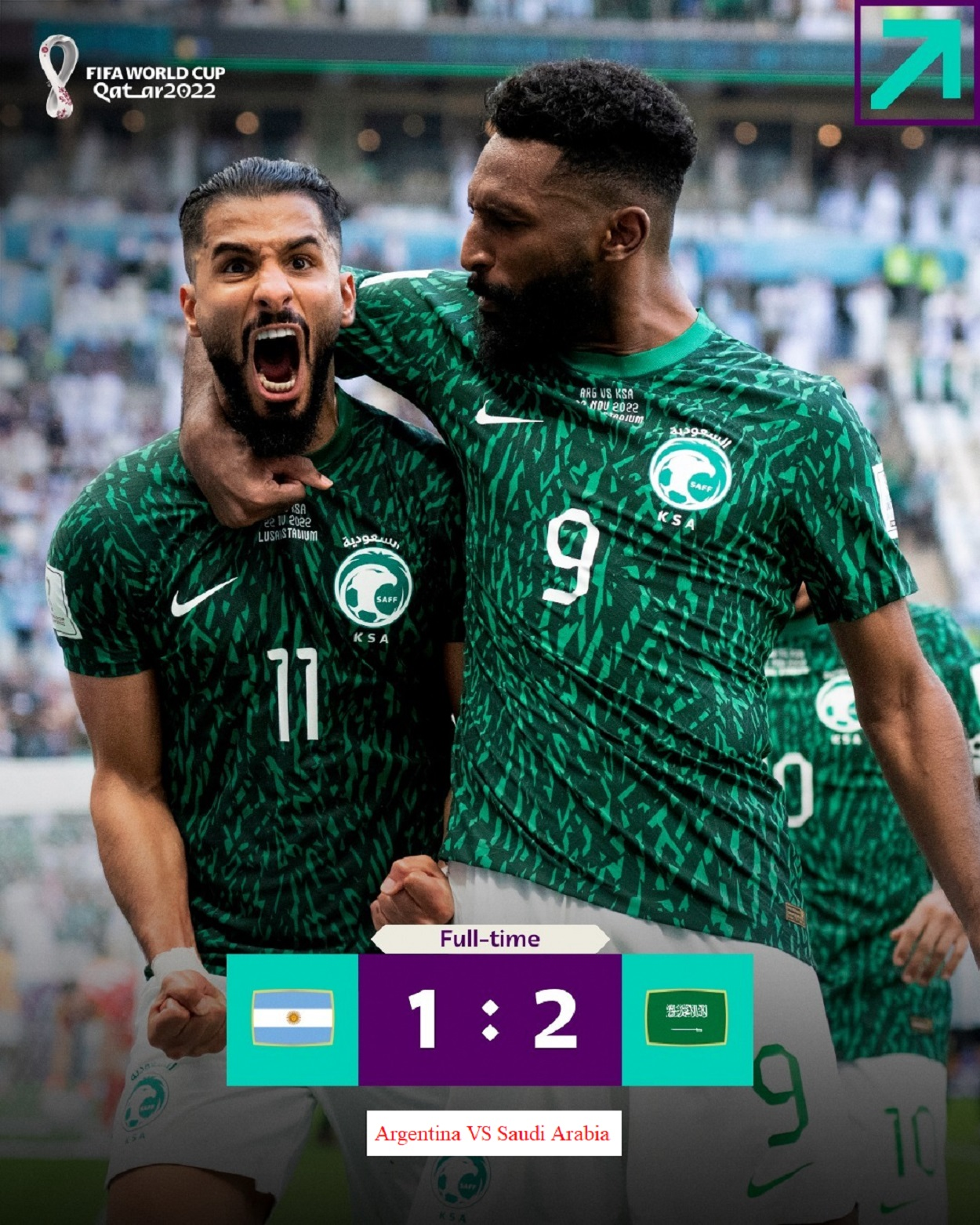 Chiến thắng 2-1 mang về 3 điểm quý giá cho Saudi Arabia 