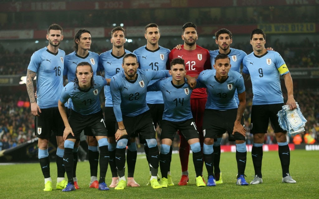 Đội hình ra sân trong trận gặp Bồ Đào Nha của tuyển Uruguay