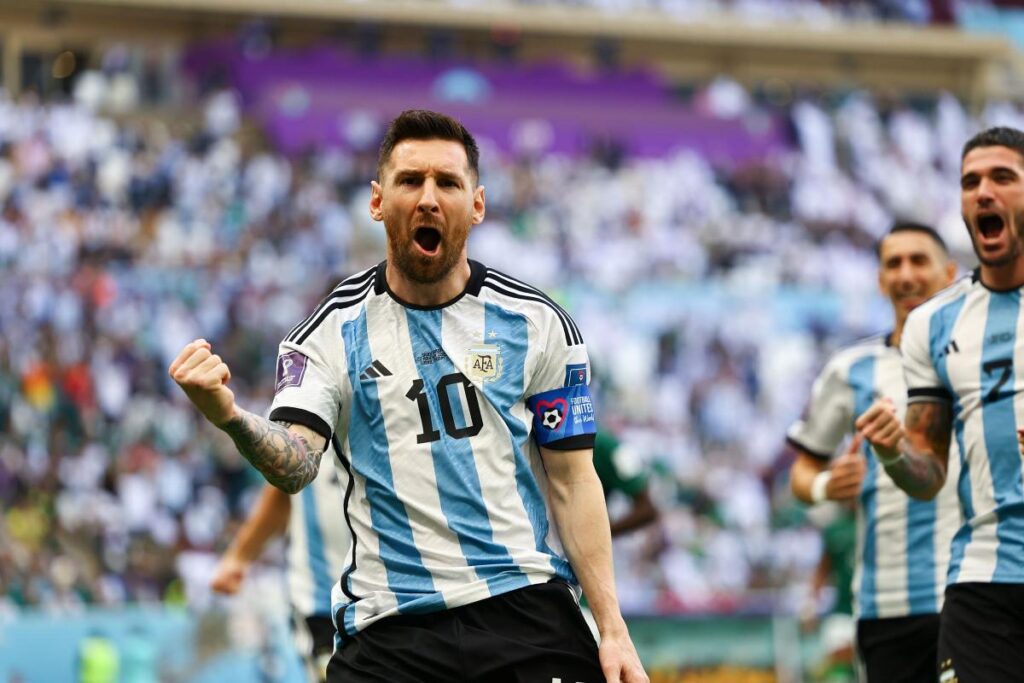 Messi mở tỷ số ở phút thứ 10 của trận đấu với Saudi Arabia