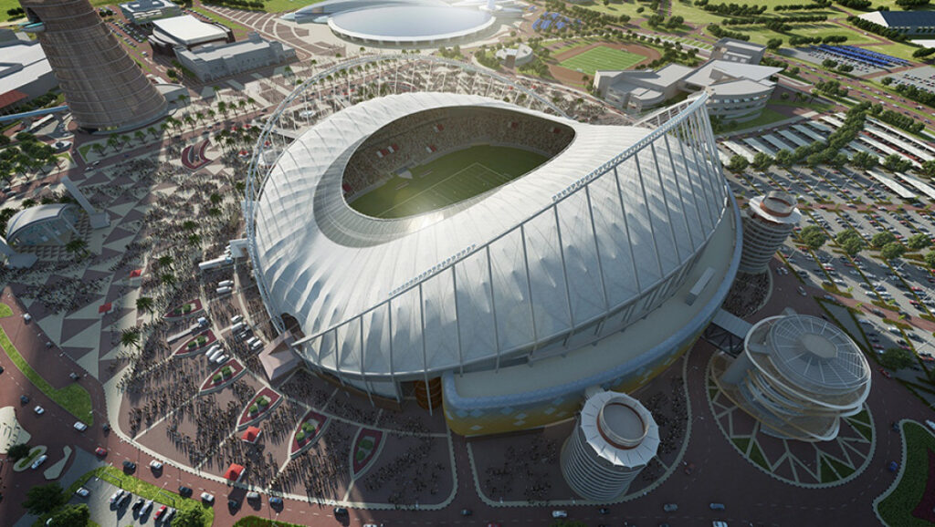 Khalifa International một trong số ít sân vận động mang phong cách hiện đại kiểu châu Âu