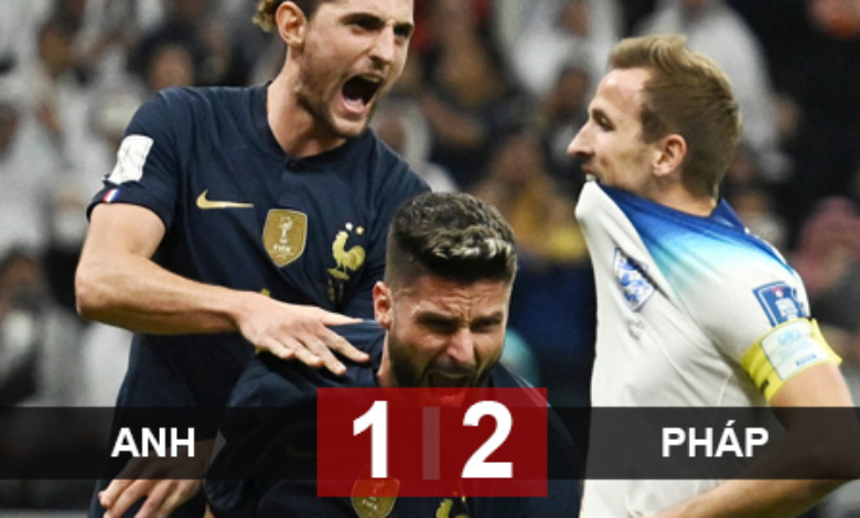Kết quả Anh 1-2 Pháp - Les Bleus vào bán kết