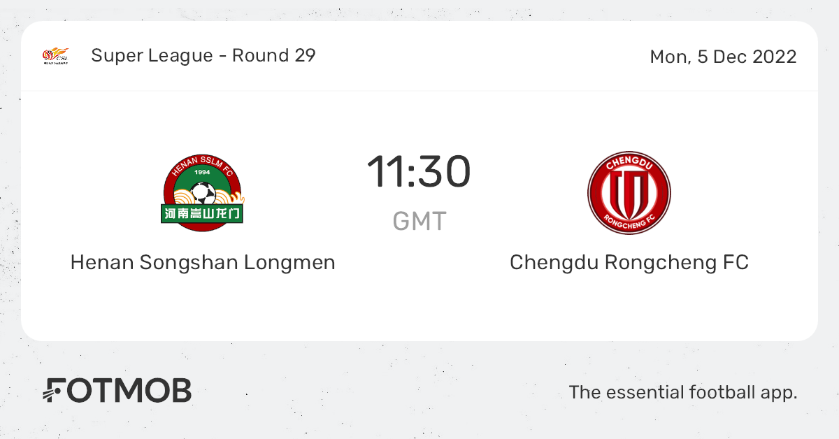 Henan Songshan Longmen vs Chengdu Rongcheng FC 